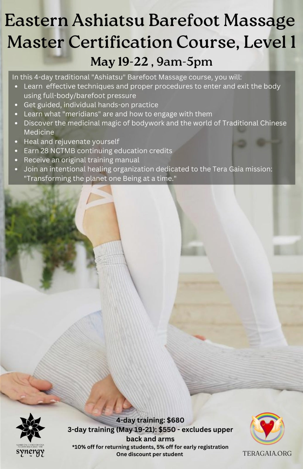 Ashiatsu Barefoot Massage Course - May 27–30, 2027