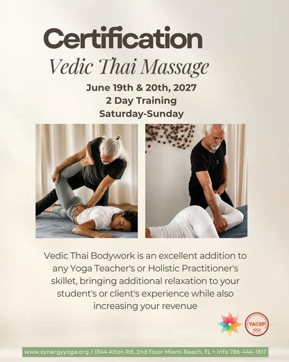 Vedic Thai Massage Certification- June 19th & 20th, 2027