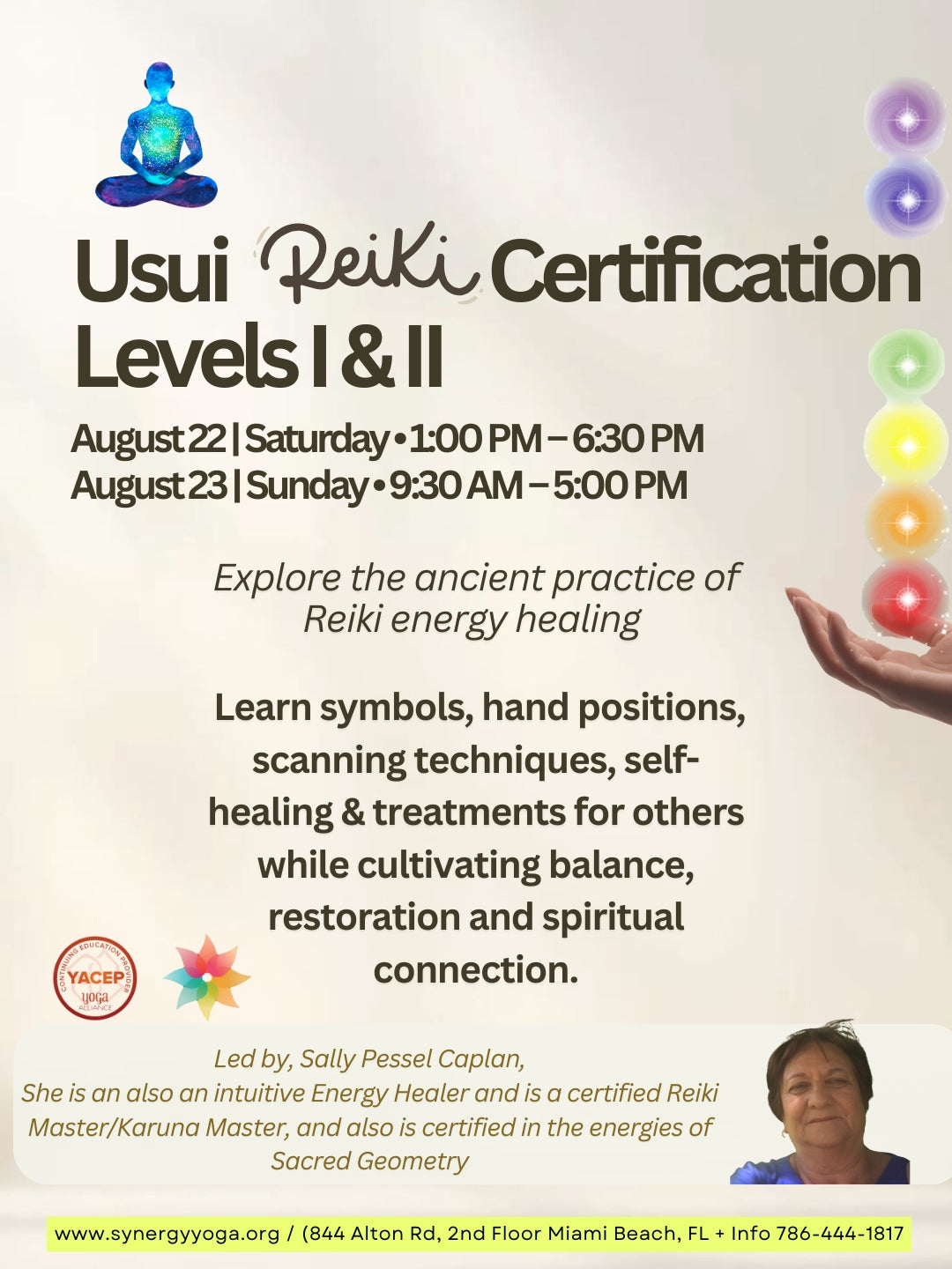 Usui Reiki Certification Levels I & II - Saturday & Sunday  Aug 22–23