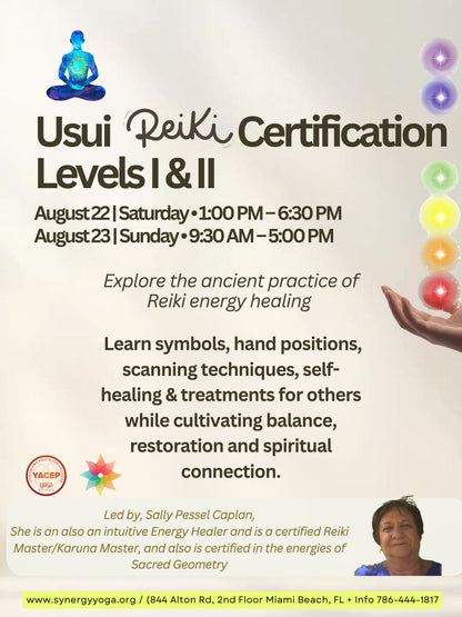 Usui Reiki Certification Levels I & II - Saturday & Sunday  Aug 22–23