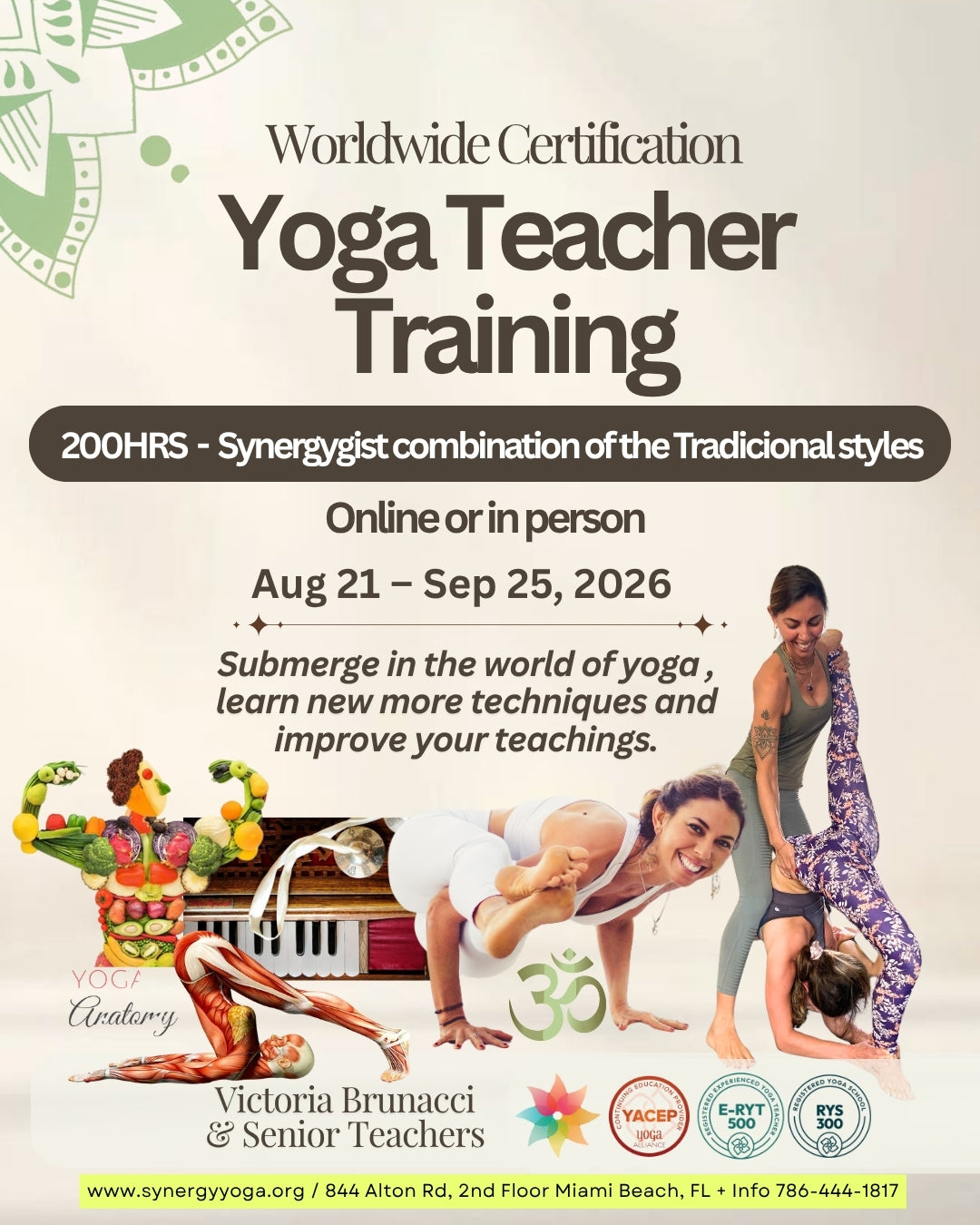 200HR Hatha/Vinyasa Yoga Teacher Training - Aug 21 – Sep 25, 2026