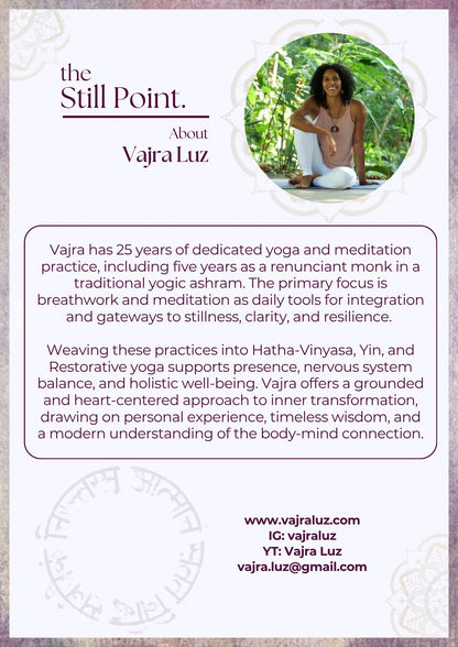 Meditation & Breathwork  -  Still Point -June 6th, 2026  - YA Credits