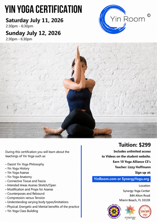 Yin Yoga Teacher Training - Saturday and Sunday, July 11th and 12th