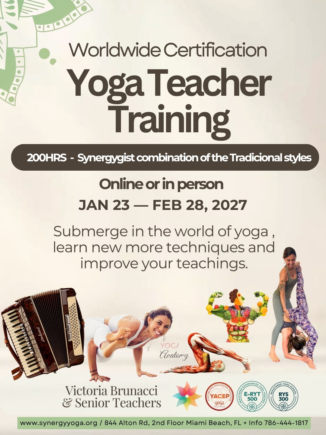200HRS Hatha/Vinyasa Yoga Teacher Training -  Jan 23 —  Feb 28, 2027