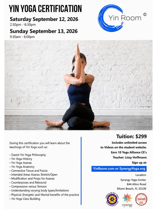 Yin Yoga Teacher Training - Saturday and Sunday, September 12th and 13th