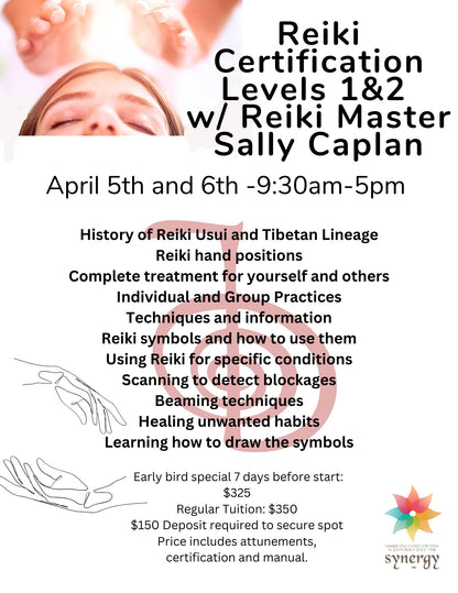 Usui Reiki Certification Levels I & II - July 12 & 13- 2025
