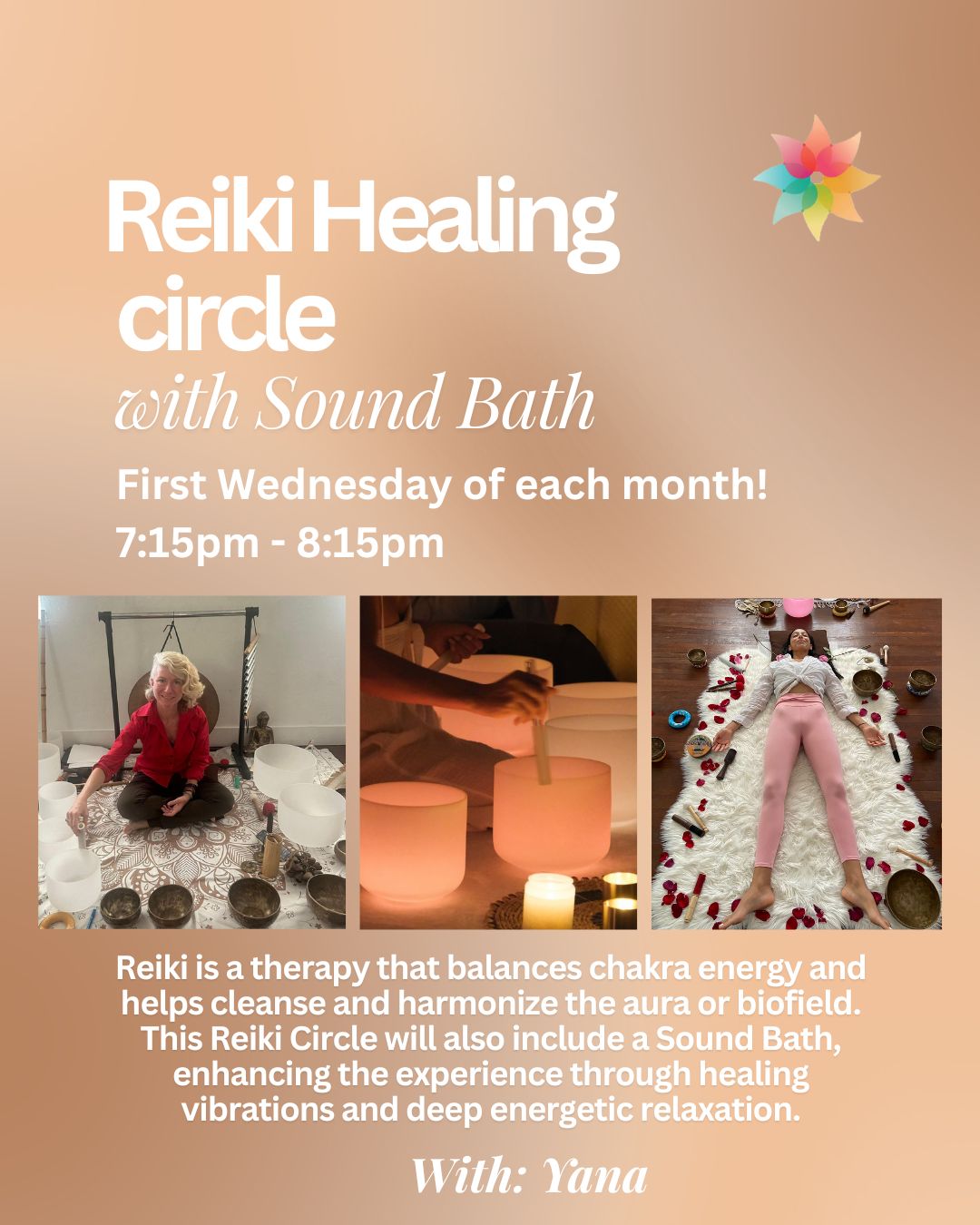 Monthly Reiki circle & Sound Bath-First Wednesday of the month,  Wednesday 4th February  - 7:15-8:15pm