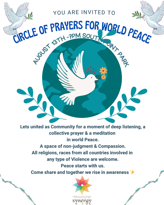 Circle of Prayers for Peace - Wed August 13th-7pm- Next to Smith and Wollasky