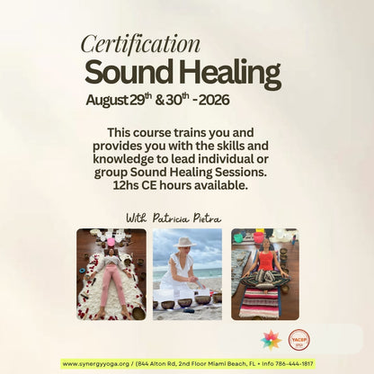 Sound Healing Certification- August 29th & 30th-2026
