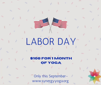 Labor Day Sale! $108 for One Month Class Pass